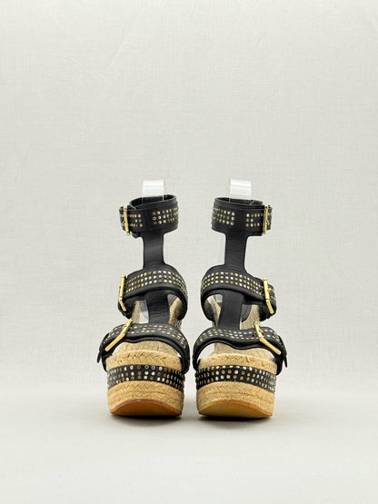 ALEXANDER MCQUEEN Espadrille Black Size EU 37 Wedges