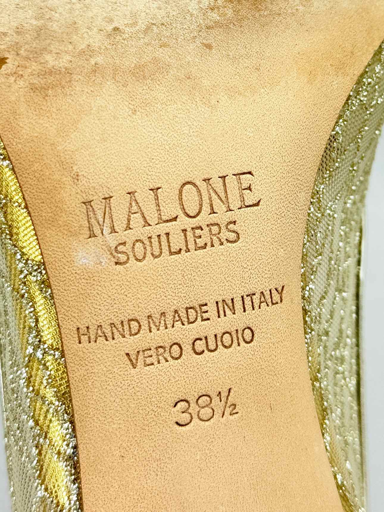 MALONE SOULIERS Metallic Gold Size EU 38.5 Pumps