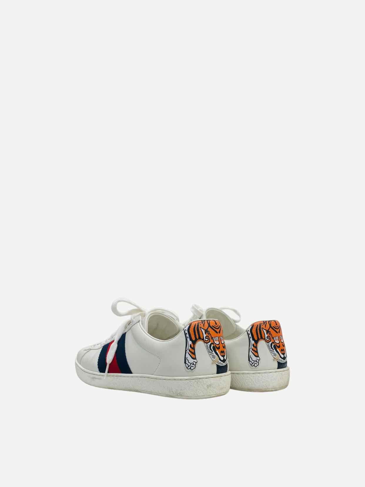 GUCCI Web Tiger White Sneakers 40.5