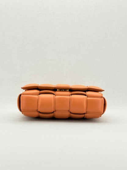 BOTTEGA VENETA Padded Chain Cassette Orange Crossbody