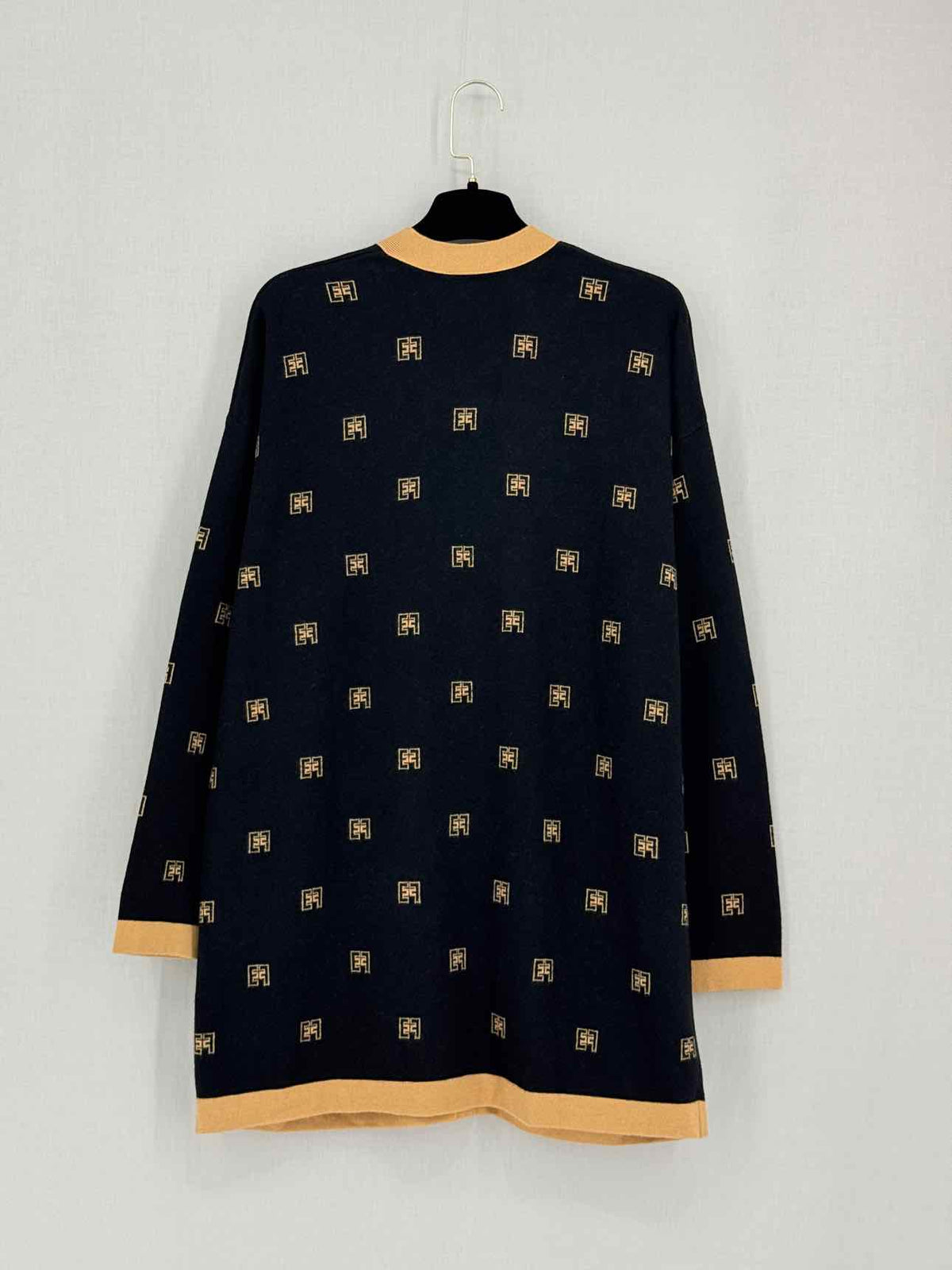 ELISABETTA FRANCHI Black & Brown Size US 10 Cardigan
