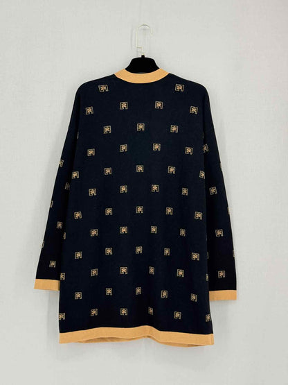 ELISABETTA FRANCHI Black & Brown Size US 10 Cardigan