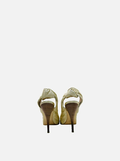 GIUSEPPE ZANOTTI Peep Toe Gold Size EU 39.5 Slingbacks