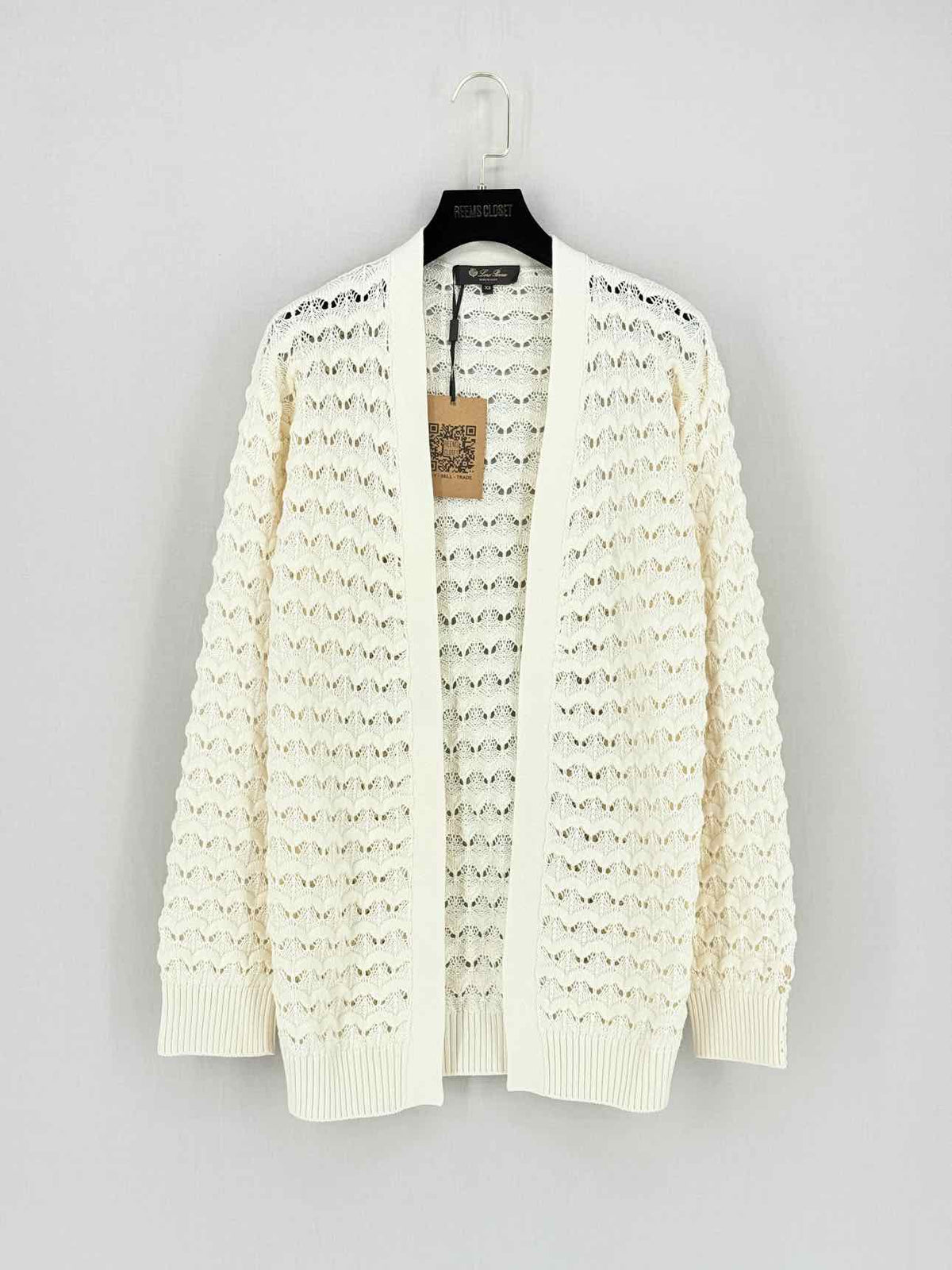 LORO PIANA Beige Eyelet Size XSmall Cardigan