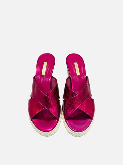 CASADEI Metallic Pink Wedges