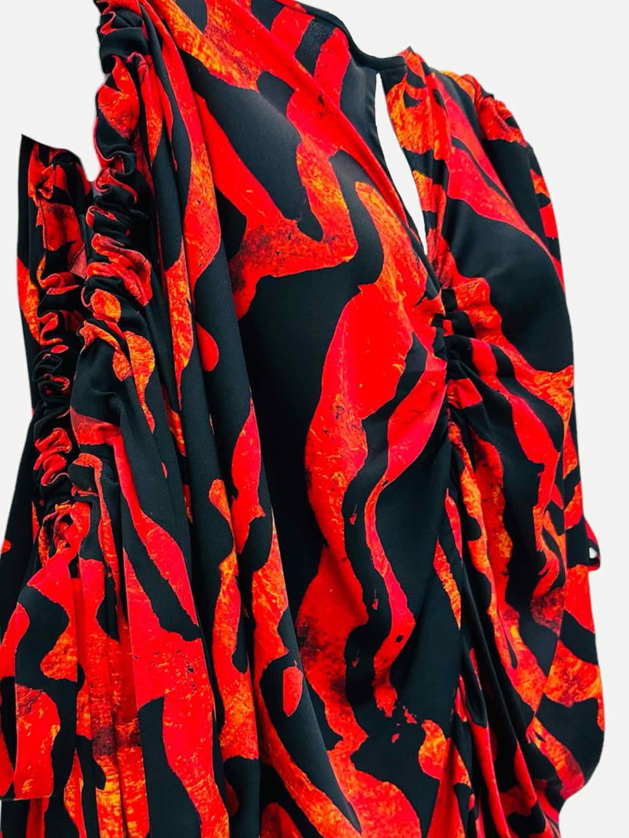 ELLERY Kabukimono Black & Red Size US 6 Midi Dress