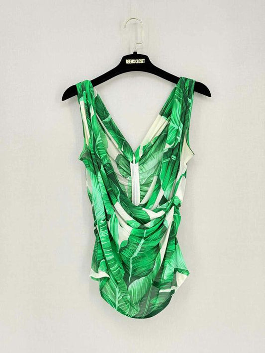 DOLCE & GABBANA Green & White Size US 6 Top