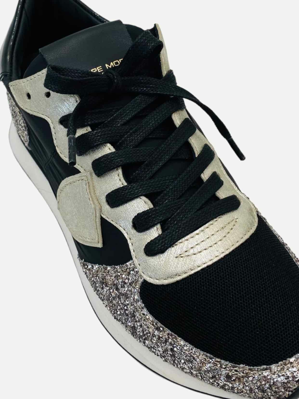 PHILIPPE MODEL Black & Silver Size EU 38 Sneakers