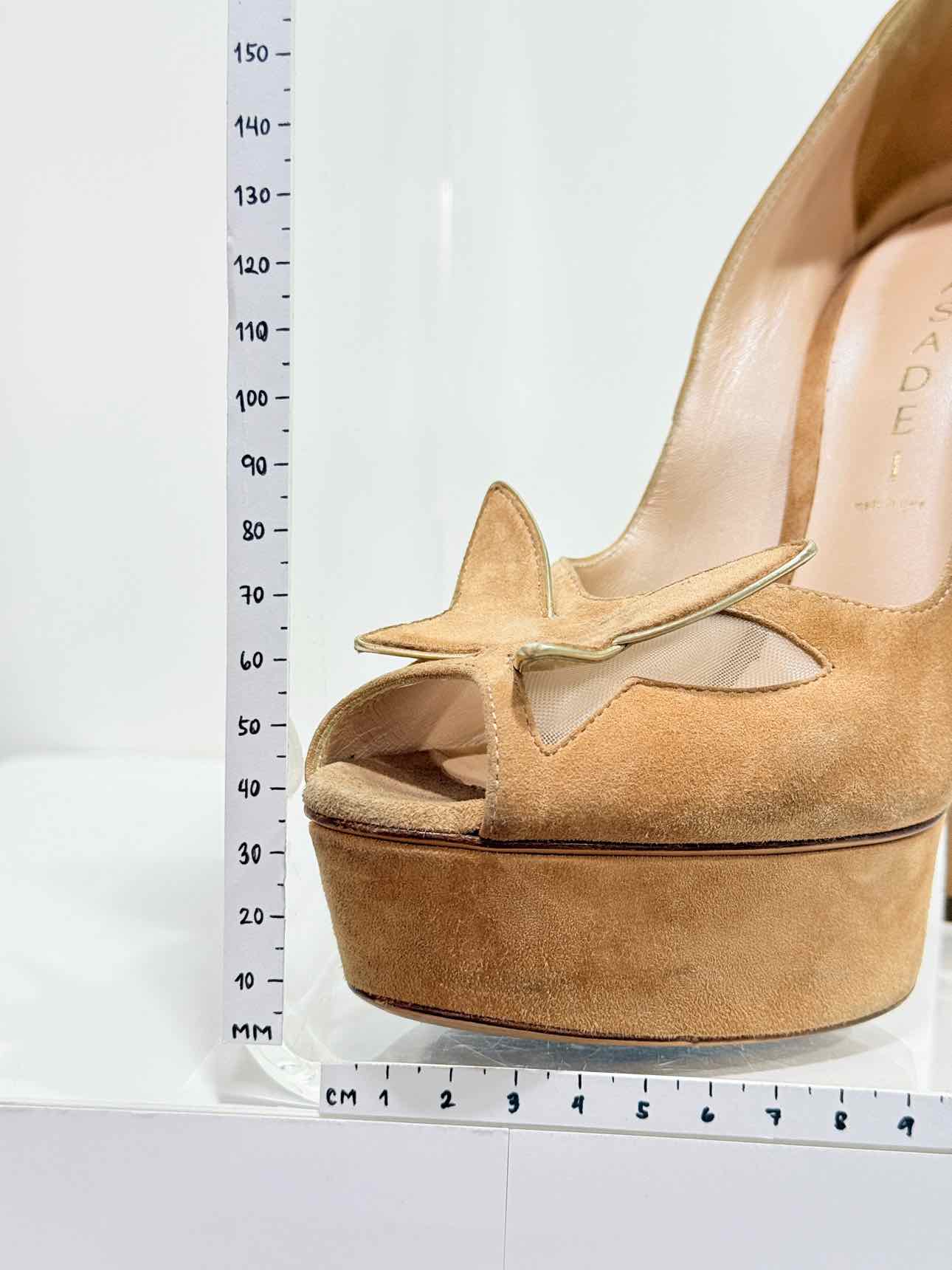 CASADEI Beige Butterfly Accent Size EU 37 Open toe