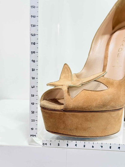 CASADEI Beige Butterfly Accent Size EU 37 Open toe