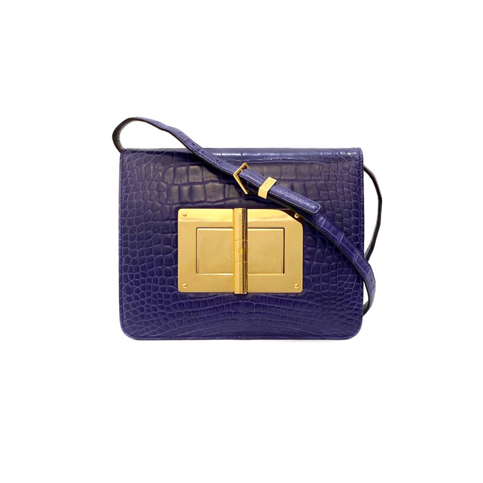 Pre - loved TOM FORD Natalia Purple Shoulder Bag at Reems Closet