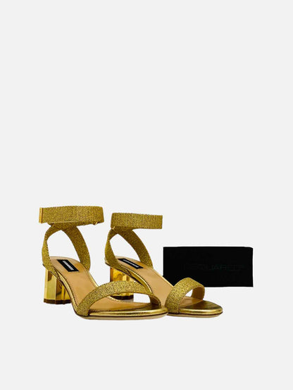 DSQUARED2 Metallic Gold Heeled Sandals