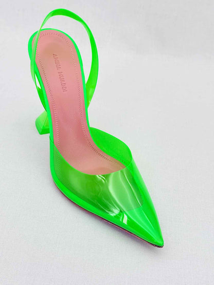 AMINA MUADDI Holli Glass Green Size EU 39 Slingbacks