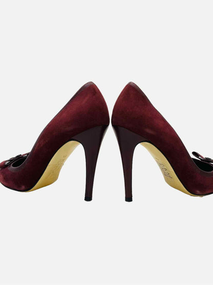 GINA Bow Burgundy Pumps 39.5