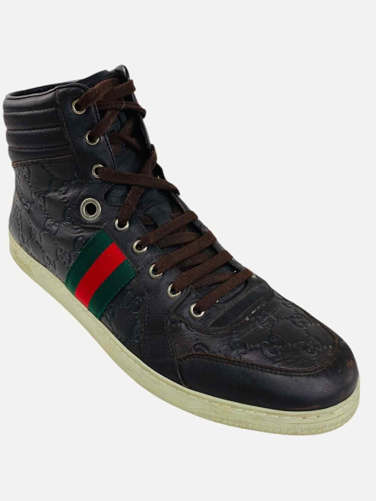 GUCCI Hi Top Brown Size EU 44.5 Sneakers