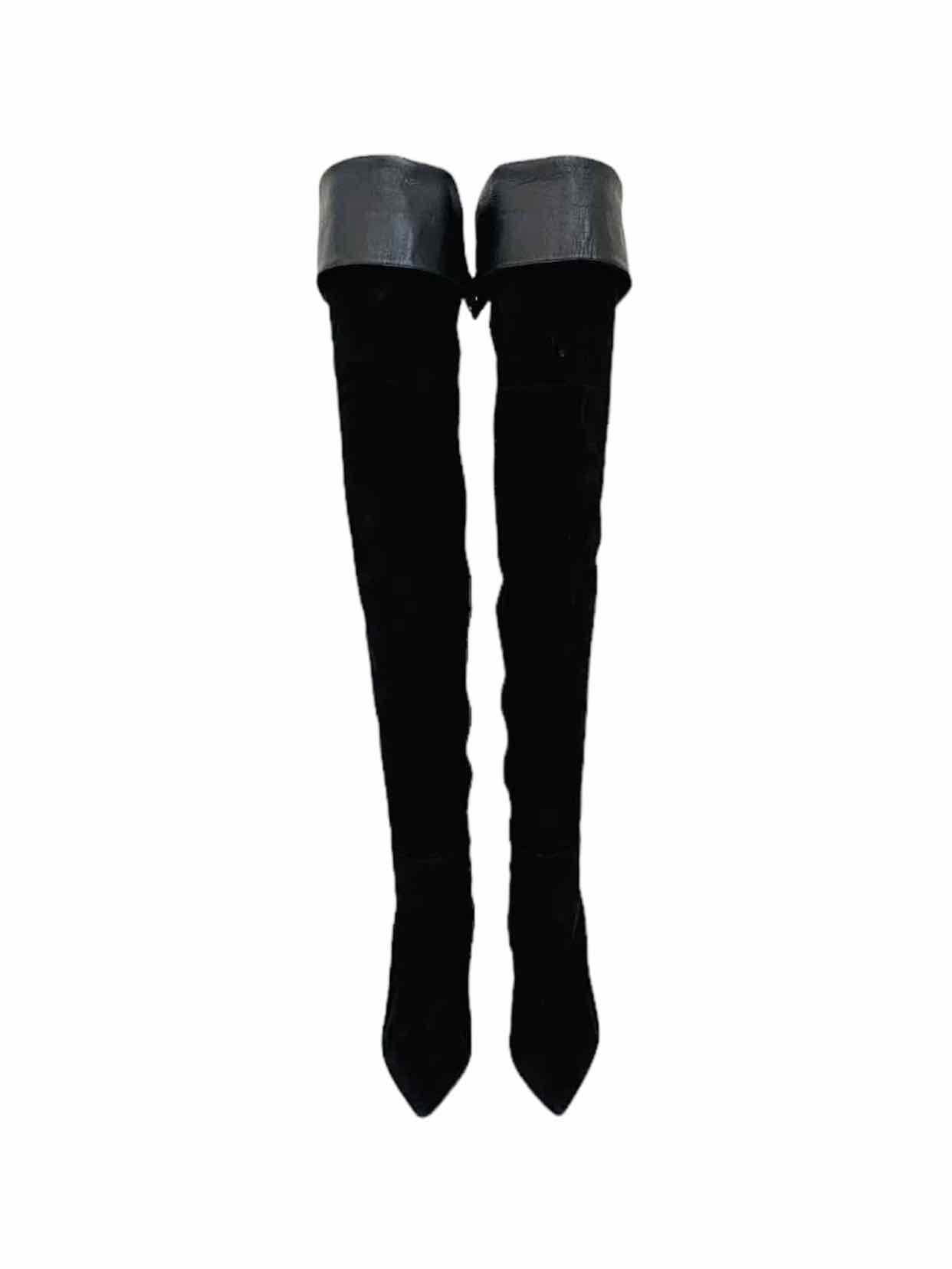 GIANVITO ROSSI Black Thigh High Boots 37