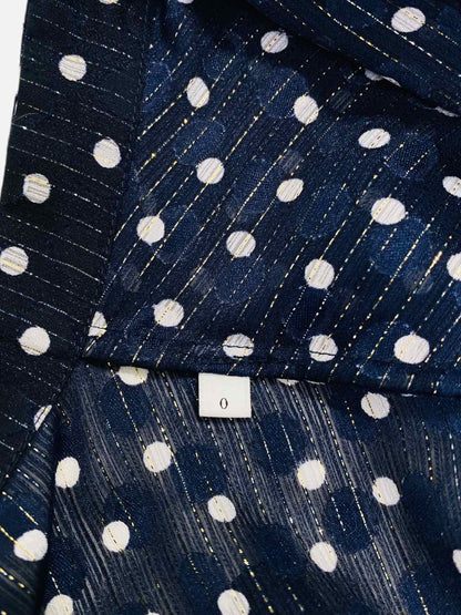 SANDRO Sheer Navy Blue & White Size XSmall Blouse