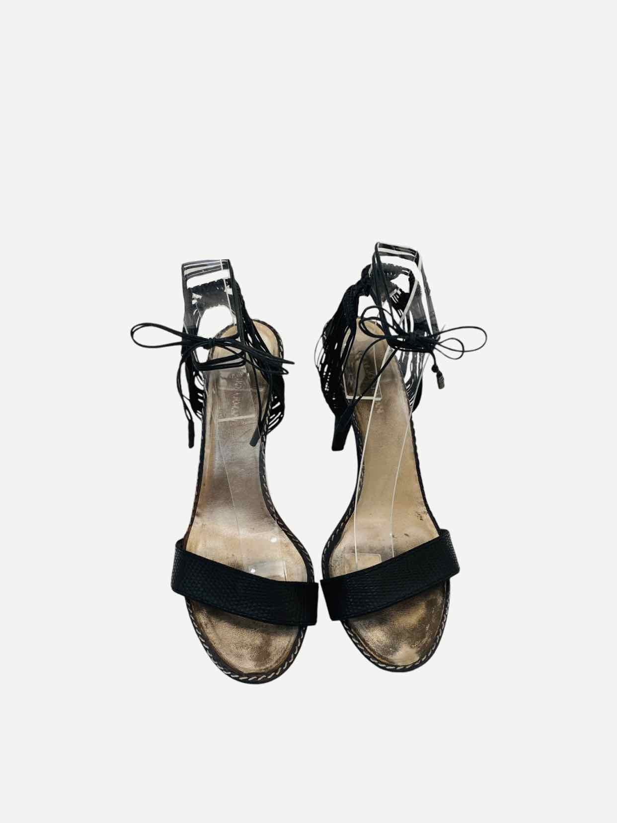 GIORGIO ARMANI Karung Black Heeled Sandals 37