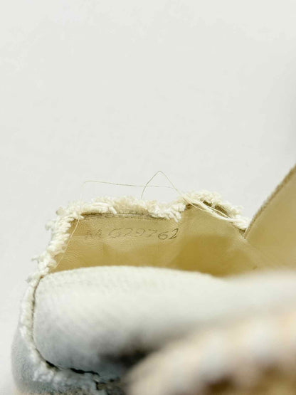 CHANEL Espadrille Beige & Black CC Size EU 37 Flats