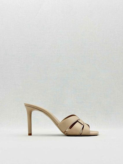 SAINT LAURENT Tribute Beige Size EU 39 Mules