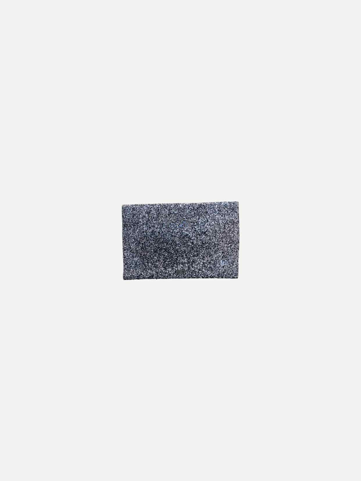 ANYA HINDMARCH Valorie Silver Glitter Clutch