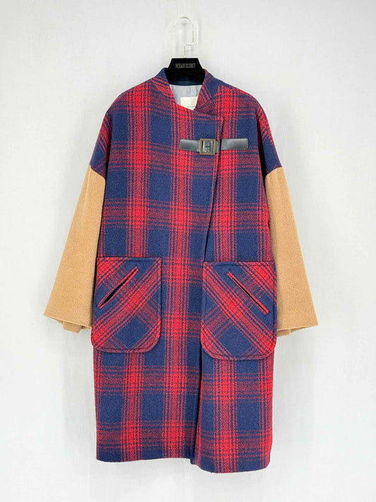 BAND OF OUTSIDERS Red & Blue Check Size US 2 Coat