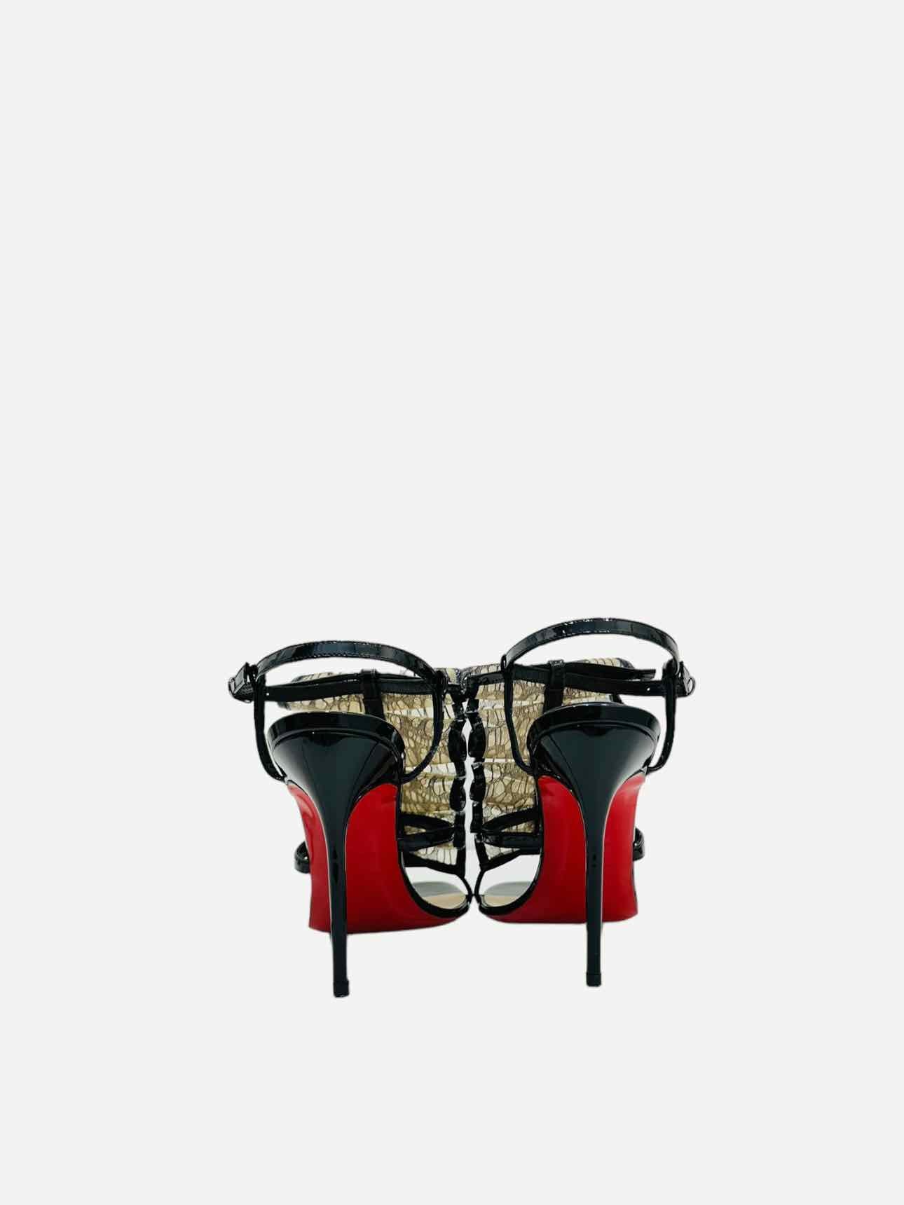 CHRISTIAN LOUBOUTIN Fortitia Black Heeled Sandals 38