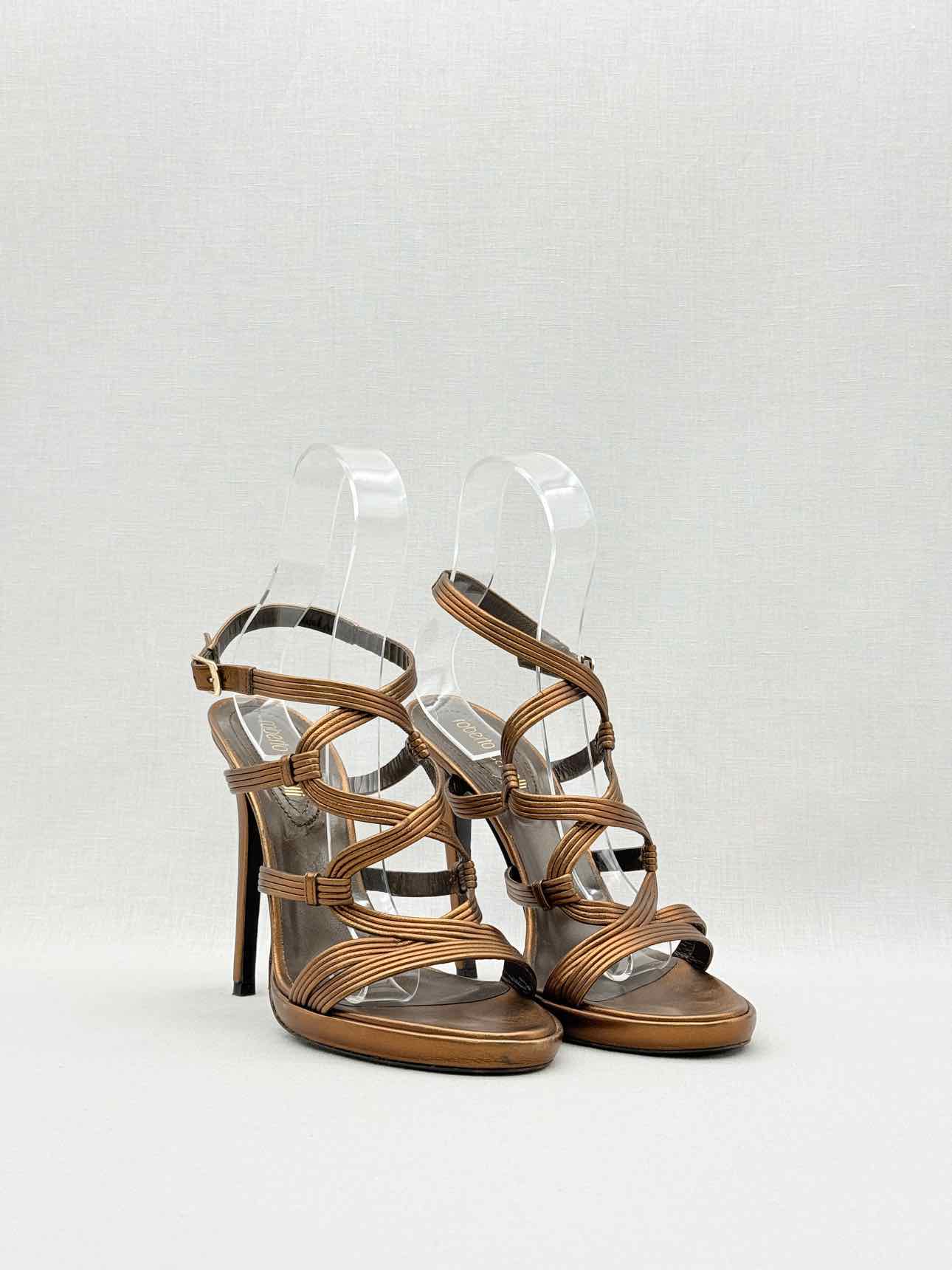 ROBERTO CAVALLI Bronze Size EU 40 Heeled Sandals