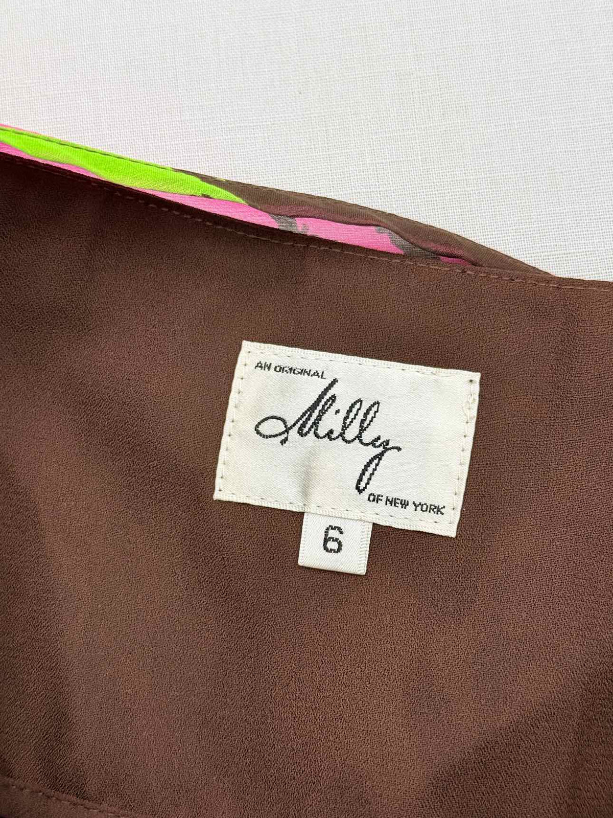 MILLY Brown Multicolor Size US 6 Short Dress