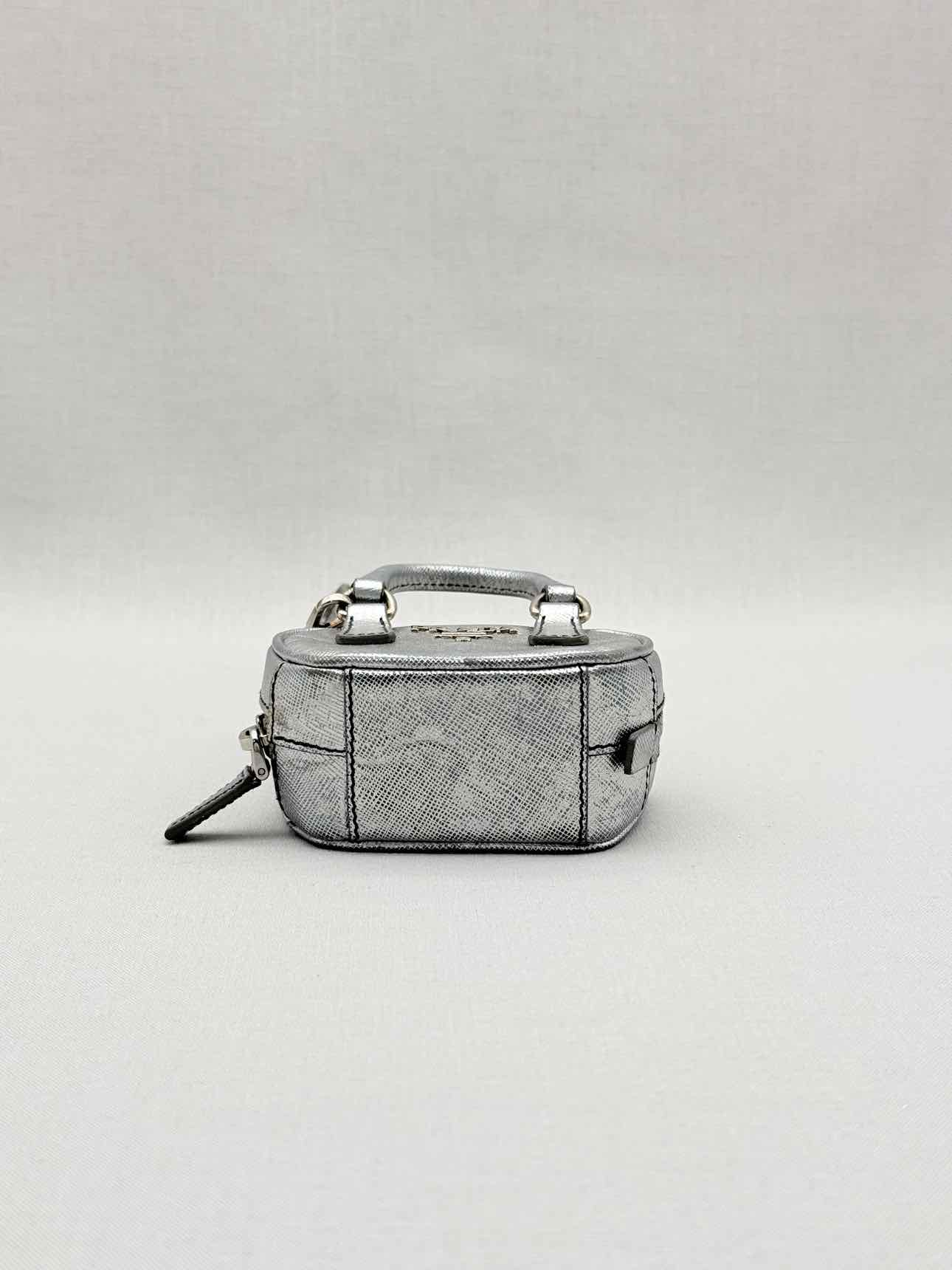 PRADA Metallic Silver Bag Charm