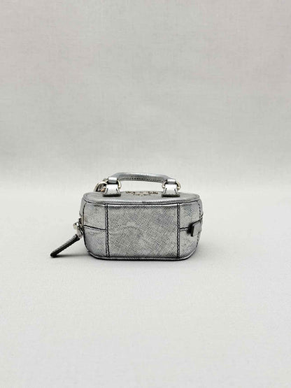 PRADA Metallic Silver Bag Charm