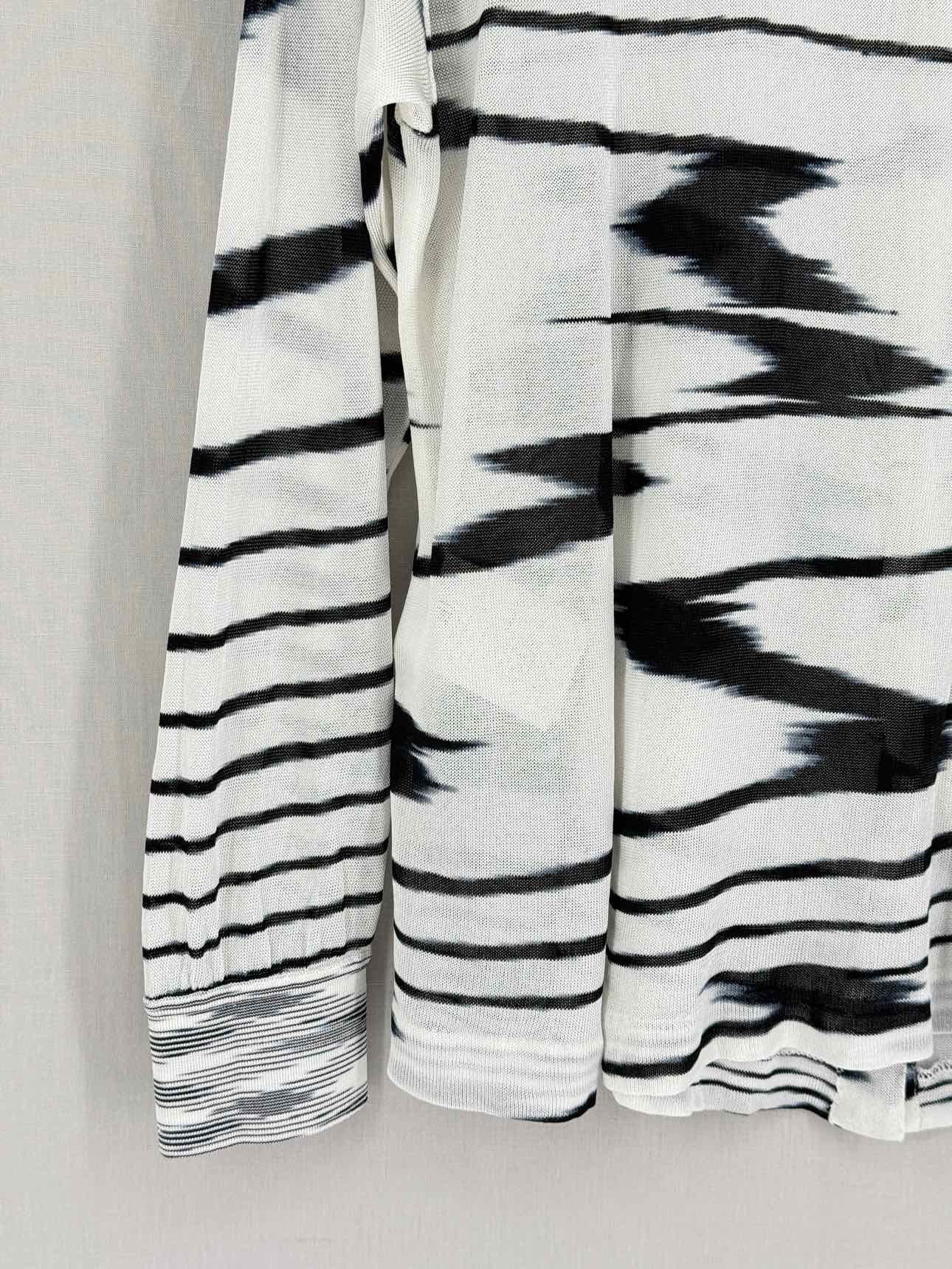MISSONI White & Black Abstract Striped Size US 6 Shirt