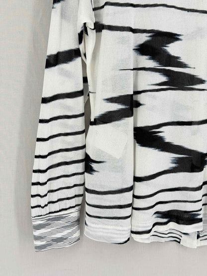 MISSONI White & Black Abstract Striped Size US 6 Shirt