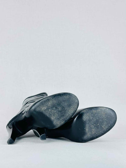 CHANEL Patent Black Size EU 40 Mid Calf Boots