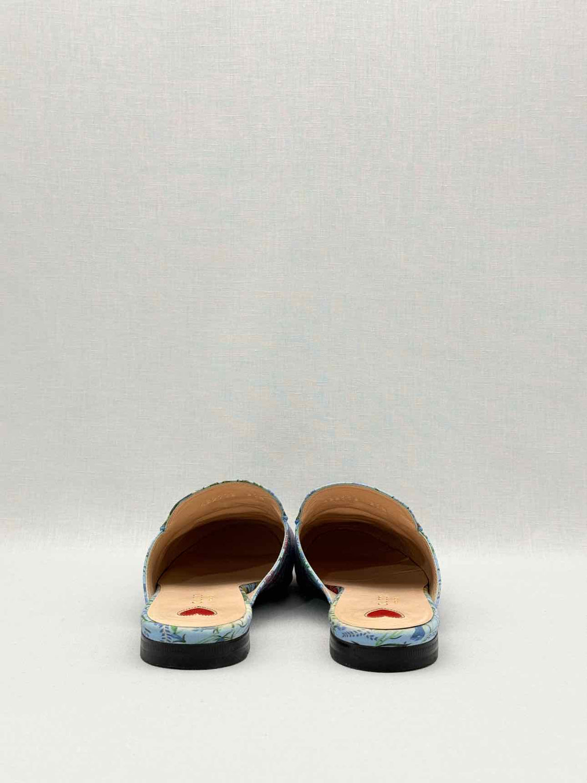 GUCCI Princetown Blue Multicolor Size EU 37.5 Mules
