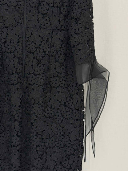 MARINA RINALDI Danae Black Size US 10 Midi Dress