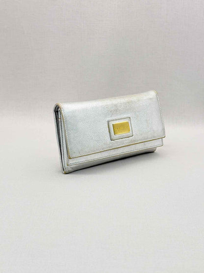 DOLCE & GABBANA Metallic Silver Continental Wallet