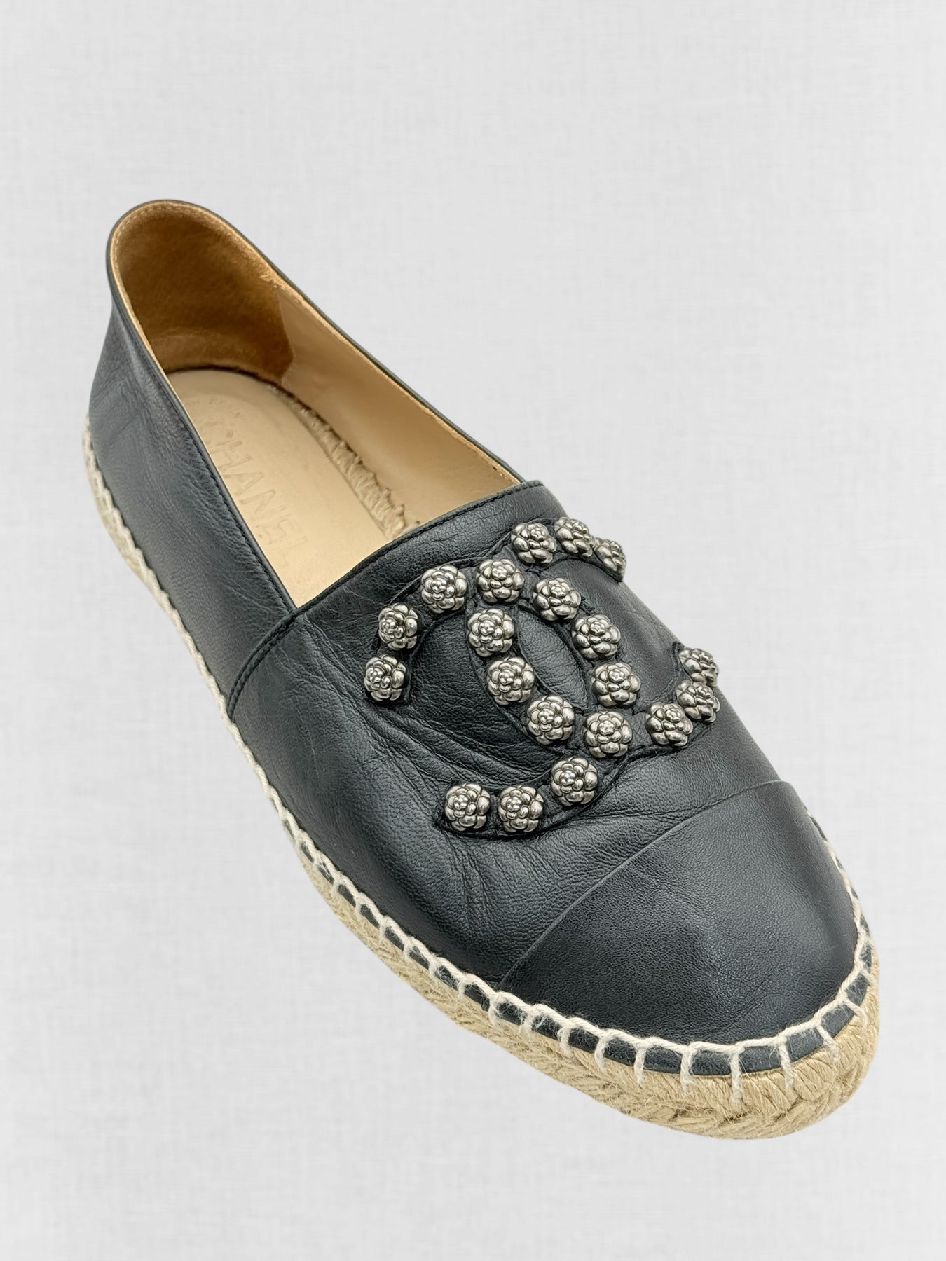 CHANEL Espadrille Black Size EU 38 Flats