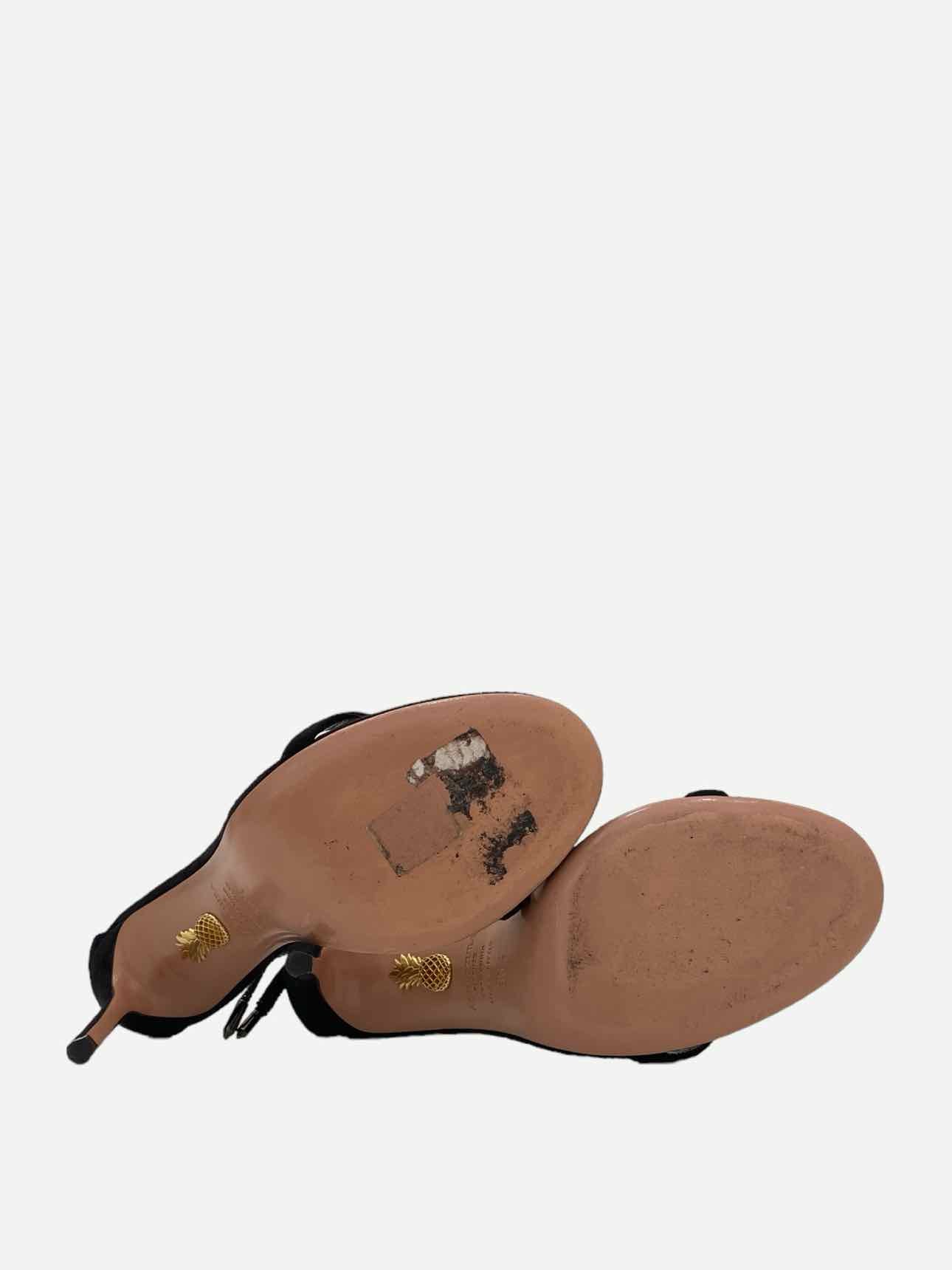 AQUAZZURA Olie Black Size EU 38.5 Heeled Sandals