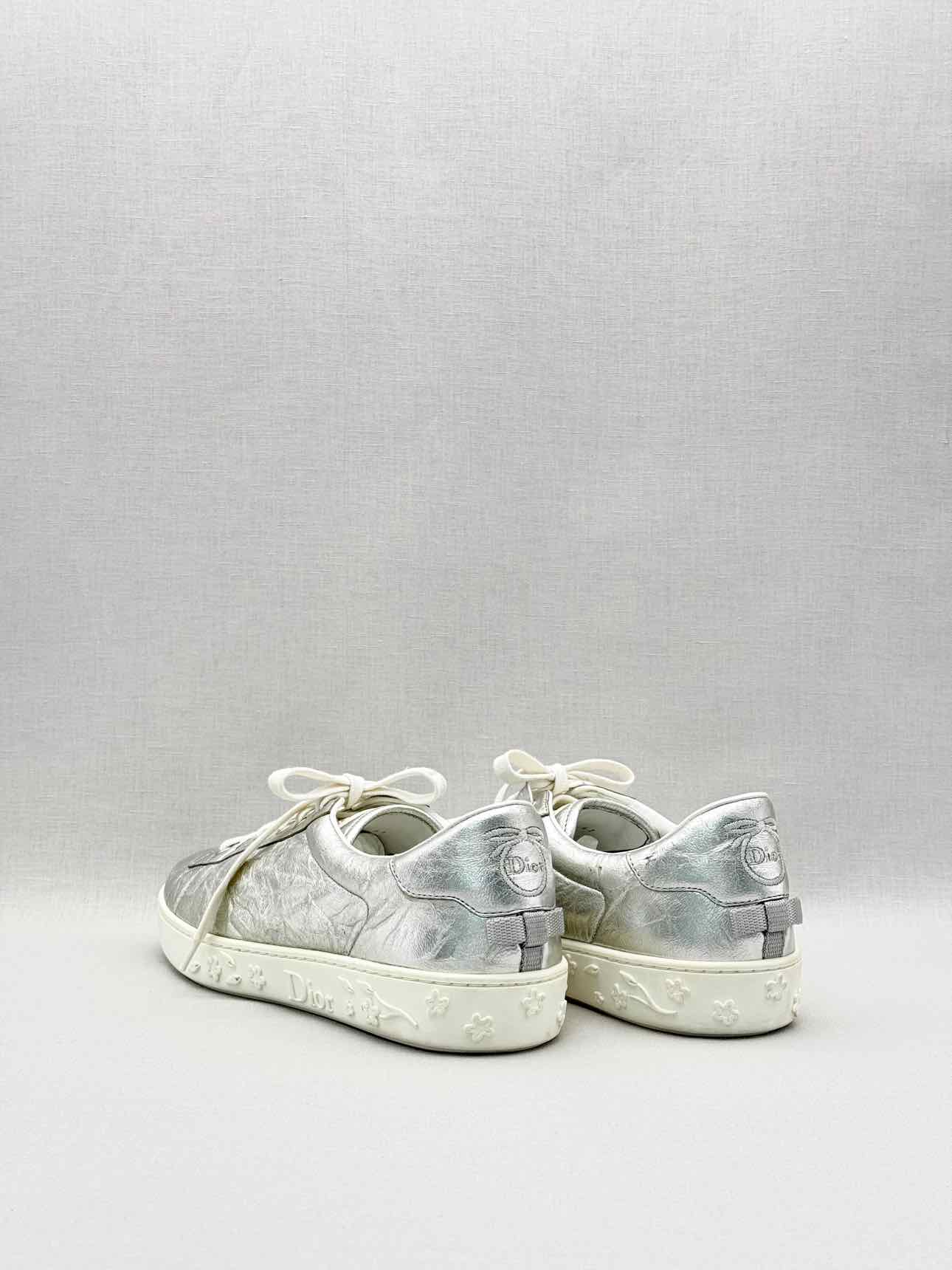 DIOR Low Top Metallic Silver Size EU 41 Sneakers