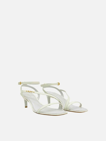 LOUIS VUITTON Signature White Heeled Sandals 38