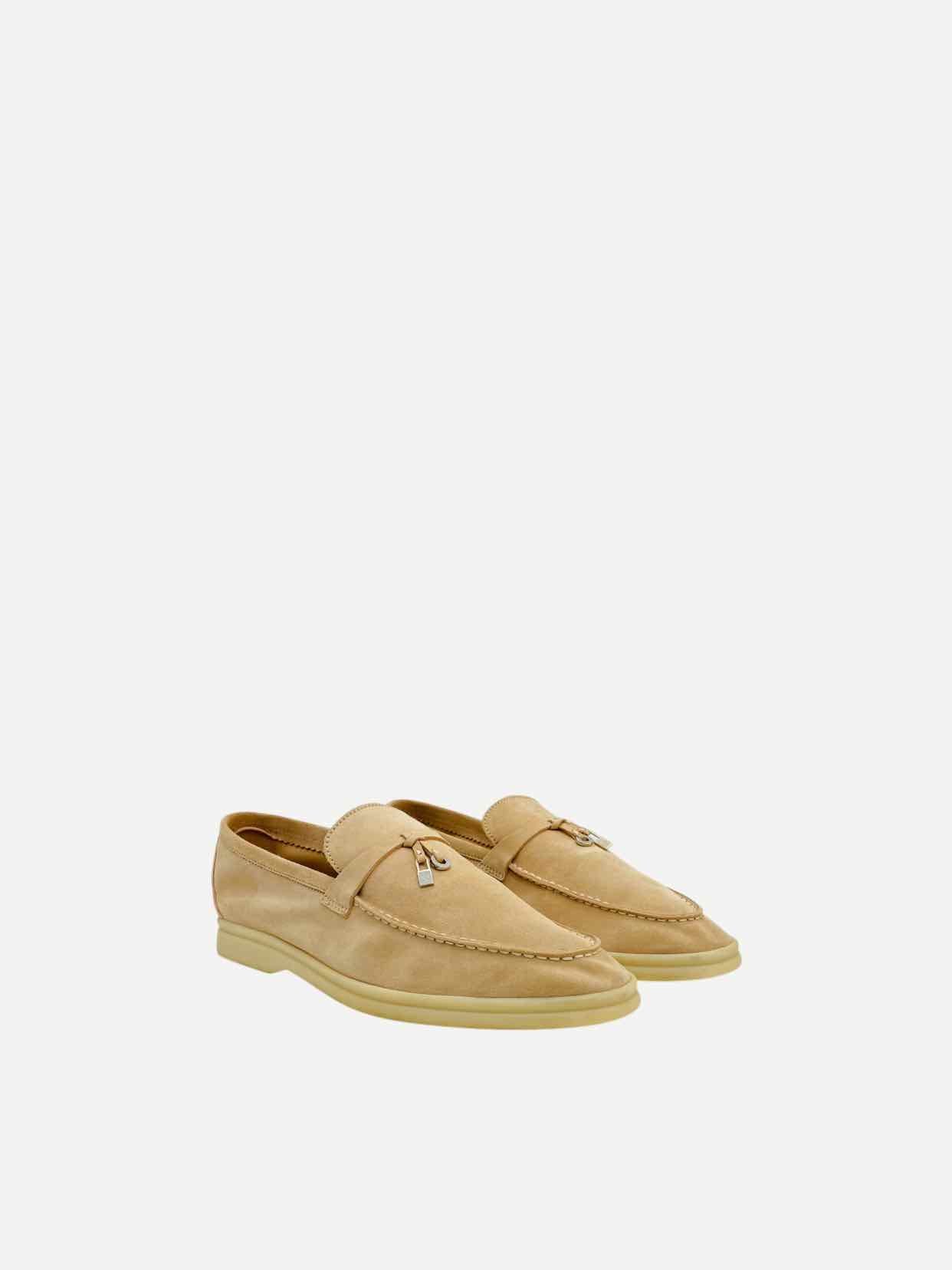 LORO PIANA Summer Charms Walk Beige Loafers 41