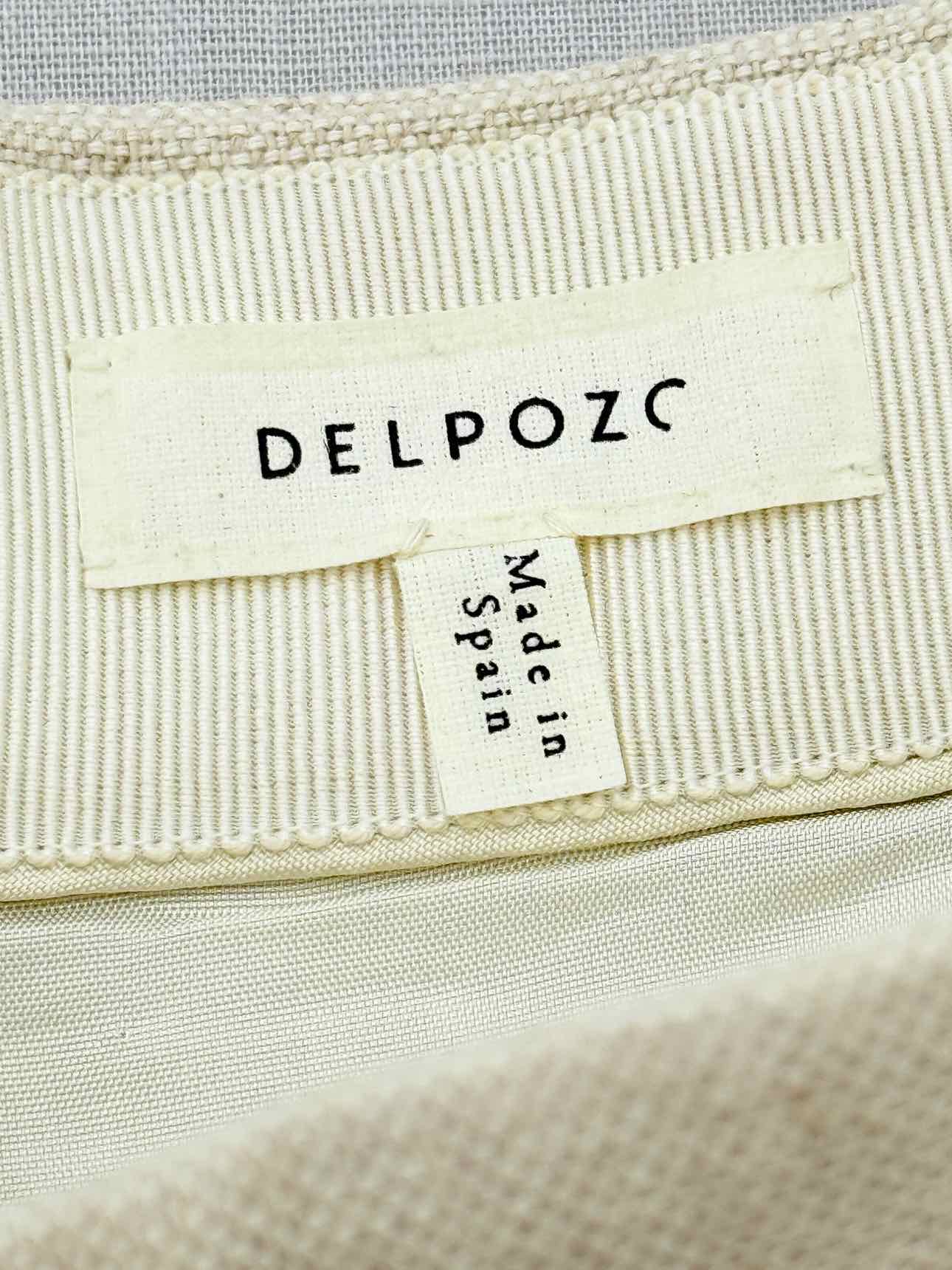 DELPOZO Long Pleated Cream Size US 4 Pants
