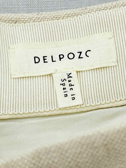 DELPOZO Long Pleated Cream Size US 4 Pants