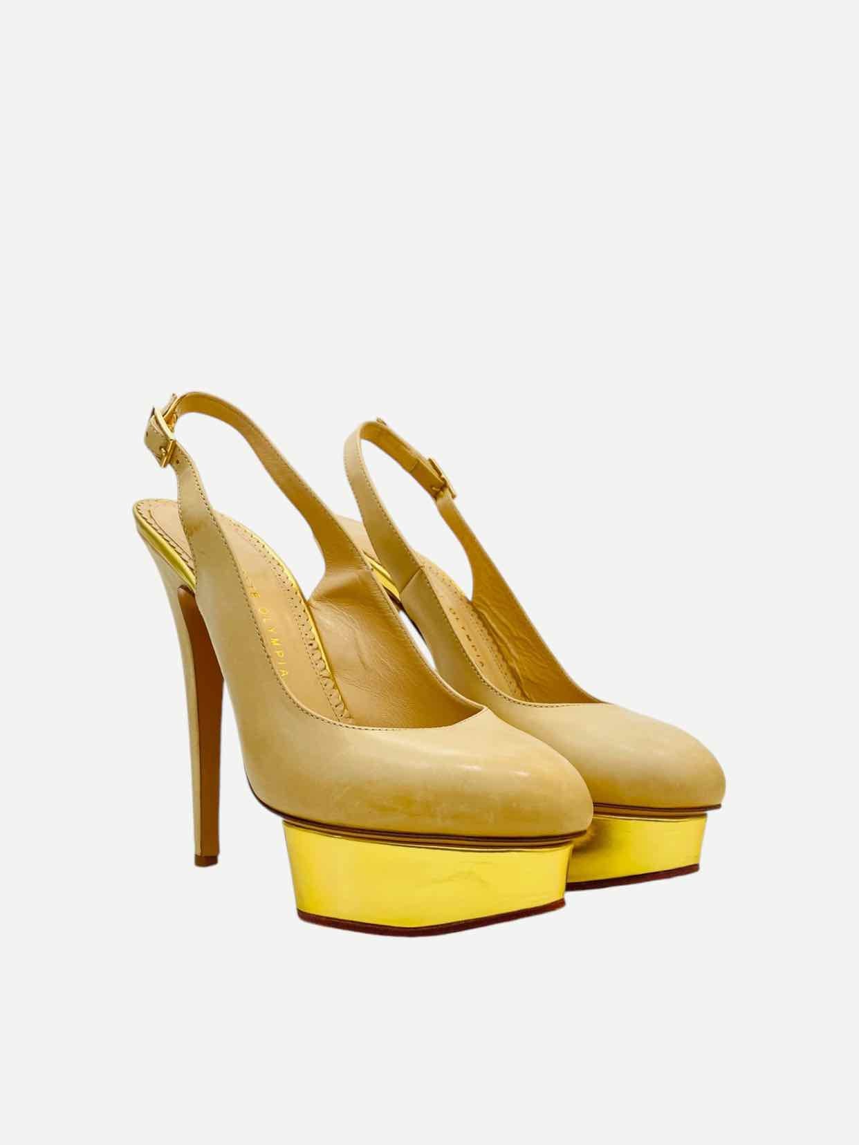 CHARLOTTE OLYMPIA Beige Slingbacks