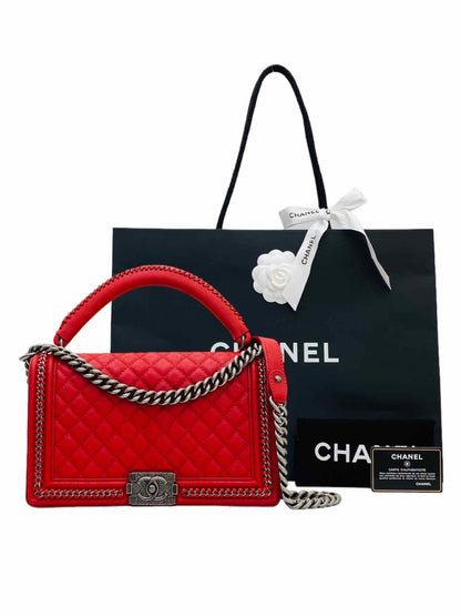 CHANEL Boy Flap Red Shoulder Bag