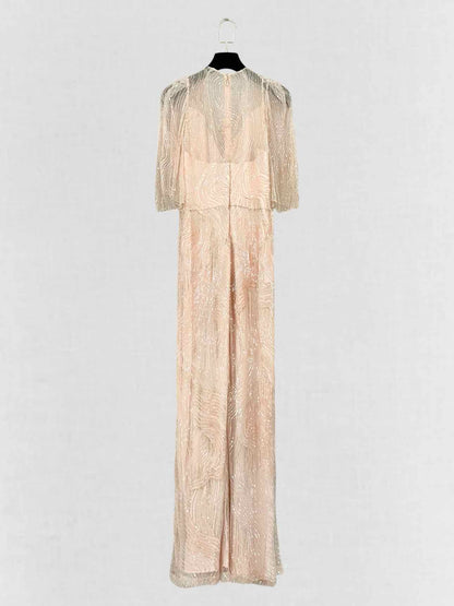 JENNY PACKHAM Dana Cream Size US 10 Long Dress