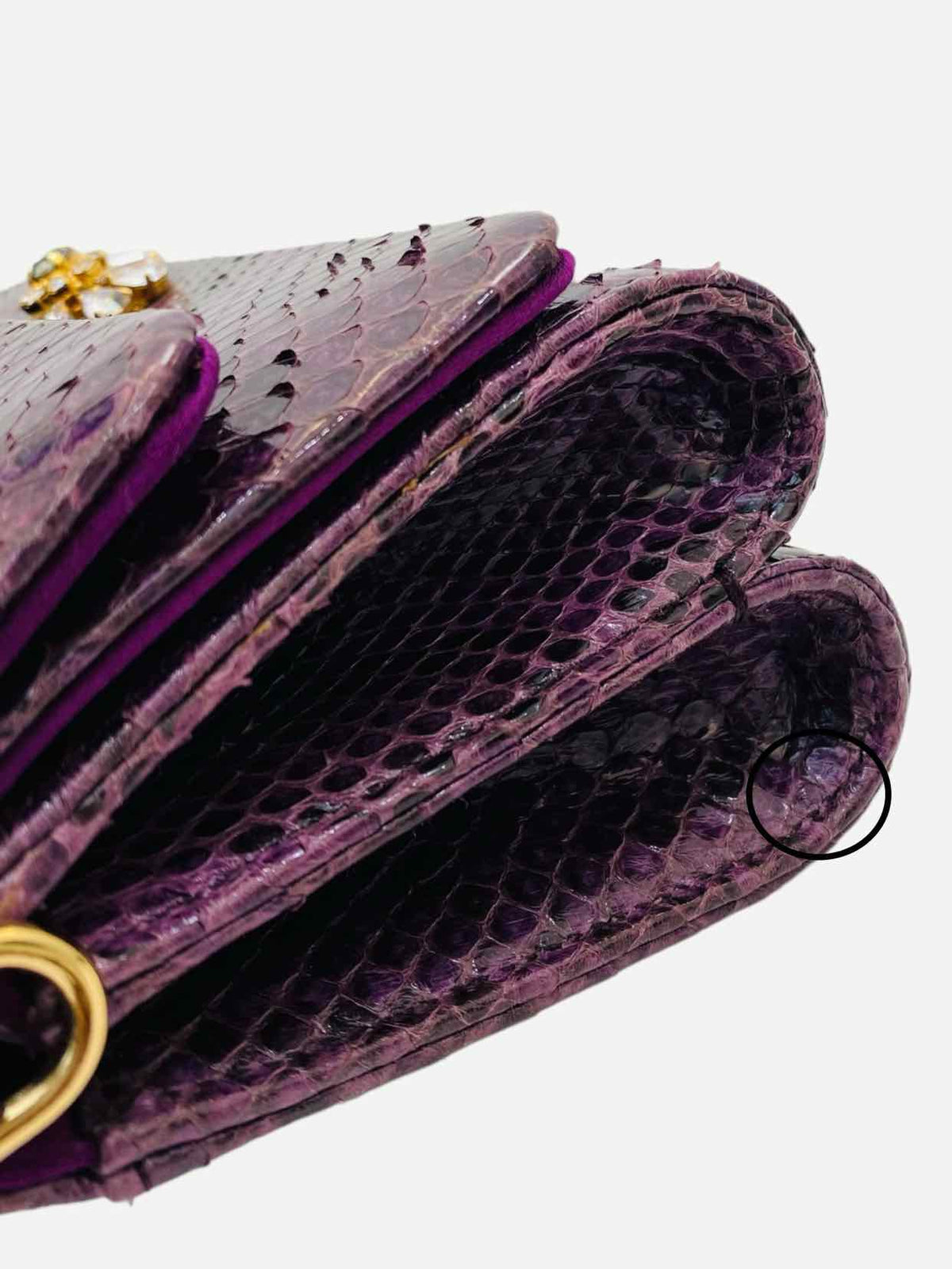 DOLCE & GABBANA Crystal Embellished Plum Shoulder Bag