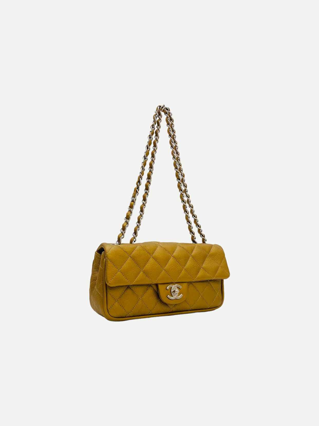 CHANEL East West Flap Bronze Quilted Shoulder Bag