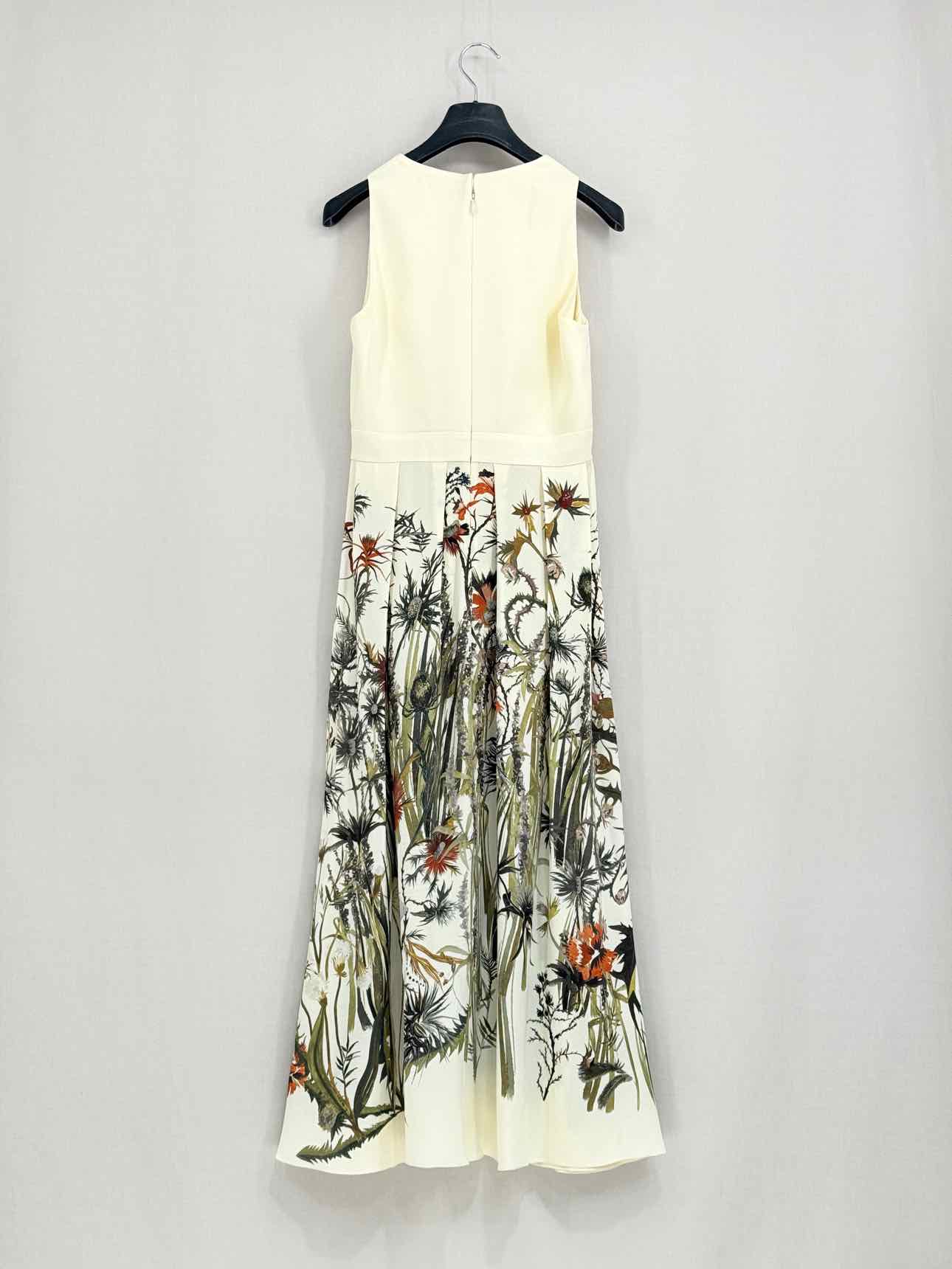CHRISTIAN DIOR Beige Multicolor Size US 6 Midi Dress